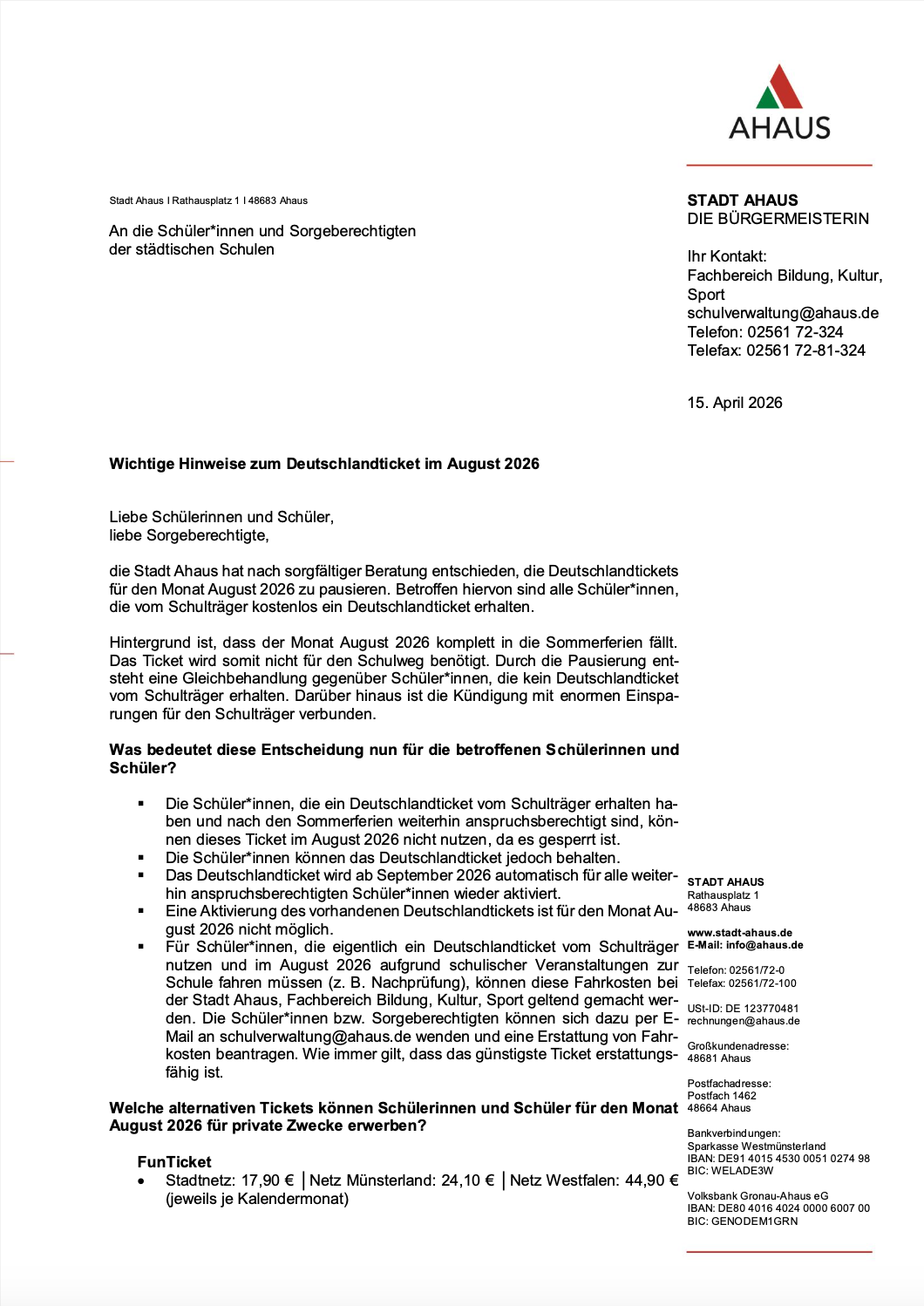 Infoschreiben